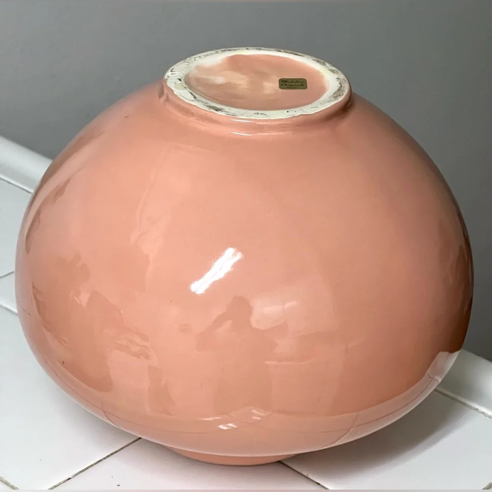 VTG Madeline Original Studio Art California Pottery MCM Dusty Pink Round Vase 8